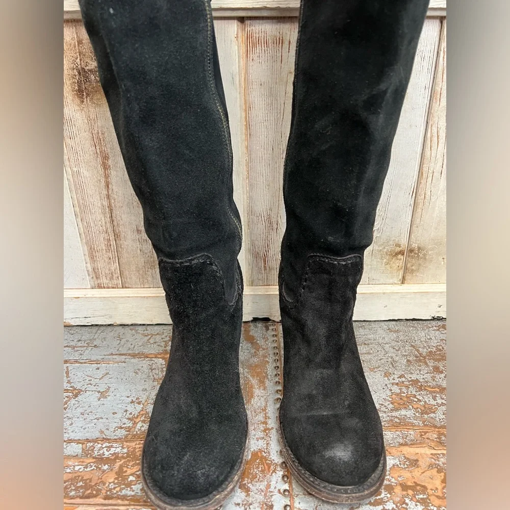Freebird By Steven Brock Black Suede Over The Knee Boots